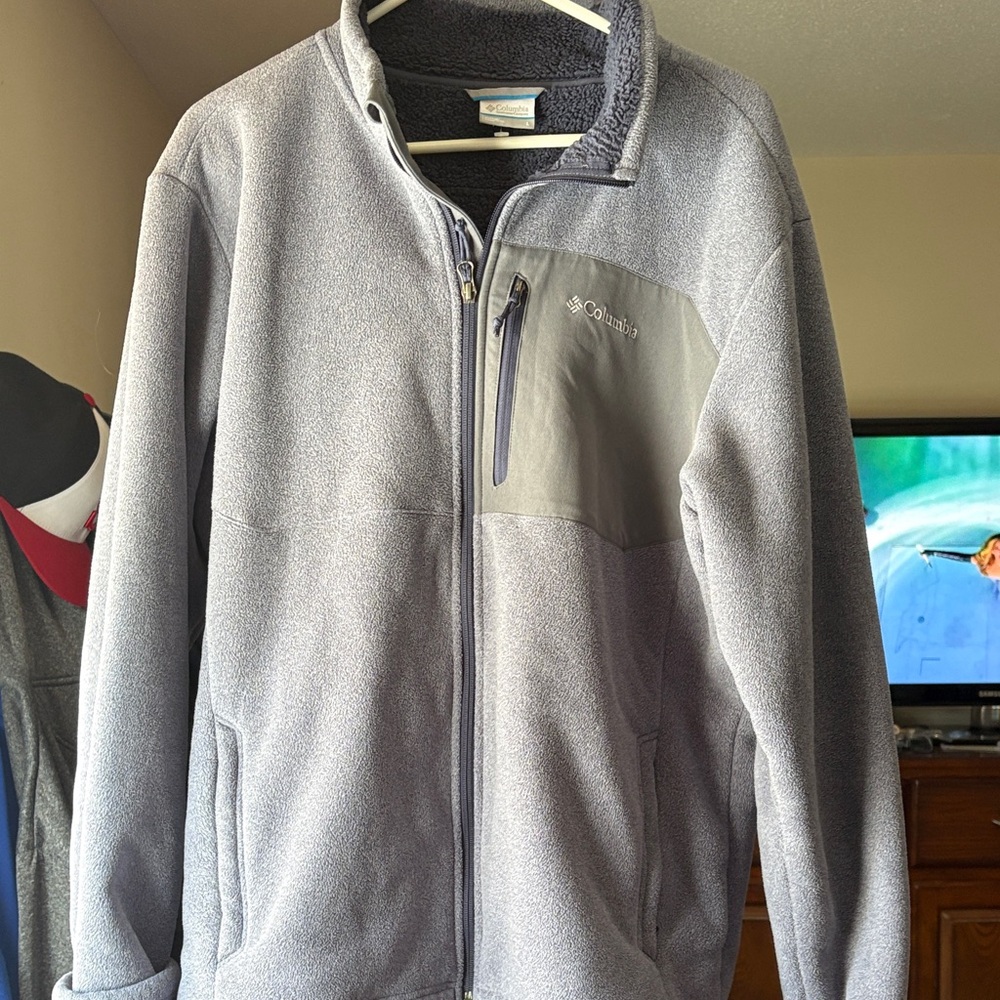 Columbia Gray and Blue Fleece Jacket